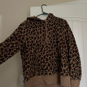 Amazon Essentials Brown Leopard Print Hoodie